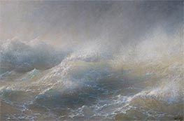 Aivazovsky | Sea View. Waves, 1895 | Giclée Canvas Print