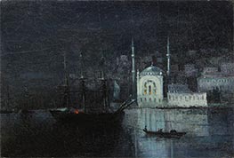 Konstantinopel bei Nacht, 1886 von Aivazovsky | Leinwand Kunstdruck