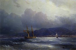 Trapezunt aus dem Meer, 1856 von Aivazovsky | Leinwand Kunstdruck