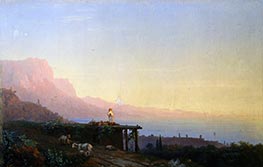 Nacht im Süden. Krim, 1848 von Aivazovsky | Leinwand Kunstdruck