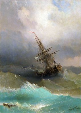 A Ship in the Stormy Sea • Aivazovsky • Canvas Print