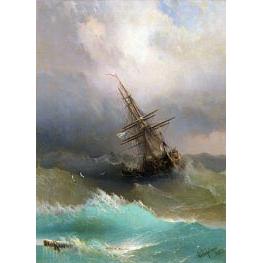 A Ship in the Stormy Sea | Aivazovsky