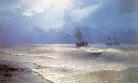 Surfen Sie am Krim-Küste, 1892 | Aivazovsky | Giclée Leinwand Kunstdruck