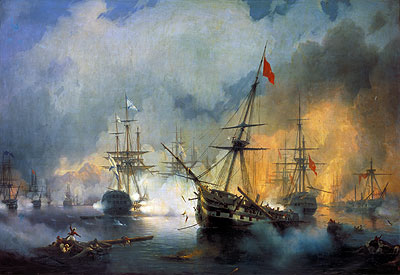 Die Schlacht von Navarino, 20. Oktober 1827, 1846 | Aivazovsky