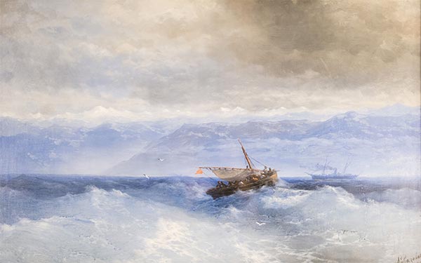 Kaukasus aus dem Meer, 1899 | Aivazovsky | Giclée Leinwand Kunstdruck