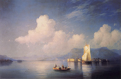 Die italienische Landschaft. Der Abend, 1858 | Aivazovsky | Giclée Leinwand Kunstdruck