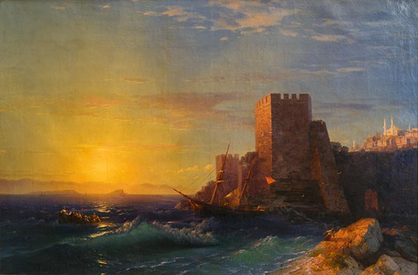 Towers on the Coast of the Bosphorus, 1859 | Aivazovsky | Giclée Canvas Print