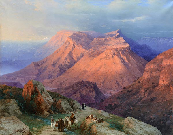 Aul Gunib in Dagestan, 1869 | Aivazovsky | Giclée Leinwand Kunstdruck
