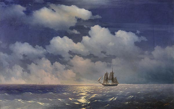 The Brig Mercury Returns to Russian Squadron, 1848 | Aivazovsky | Giclée Canvas Print