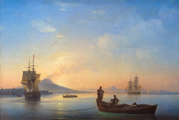 Golf von Neapel am Morgen, 1843 | Aivazovsky | Giclée Leinwand Kunstdruck