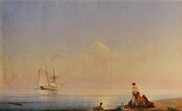 Meeresstrand. Ruhig, 1843 | Aivazovsky | Giclée Leinwand Kunstdruck