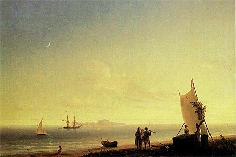 View of Capri, 1845 | Aivazovsky | Giclée Canvas Print