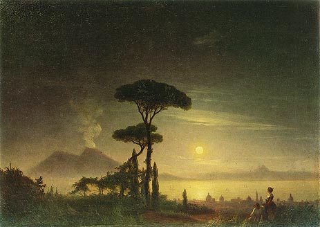 Die Bucht von Neapel, 1845 | Aivazovsky | Giclée Leinwand Kunstdruck