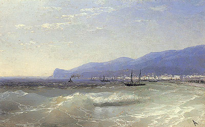 Blick auf Feodosia, 1897 | Aivazovsky | Giclée Leinwand Kunstdruck