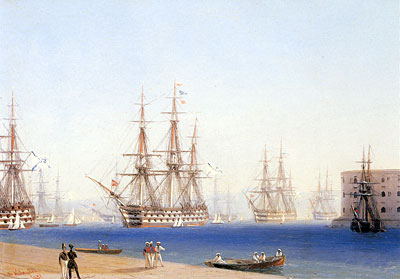 The Black Sea Fleet Entering the Harbour at Sevastopol, 1852 | Aivazovsky | Giclée Leinwand Kunstdruck
