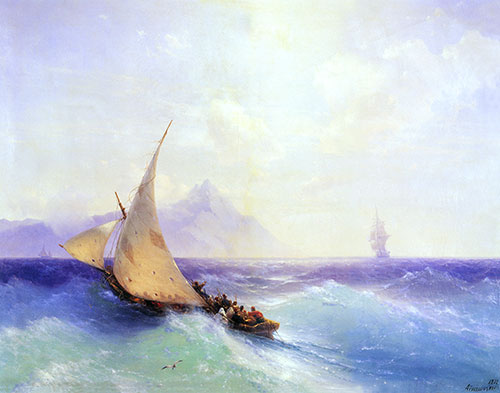 Rescue at Sea, 1872 | Aivazovsky | Giclée Leinwand Kunstdruck