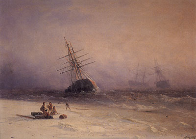 Shipwreck on the Black Sea, 1875 | Aivazovsky | Giclée Canvas Print