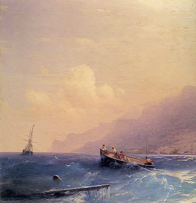 Searching for Survivors, 1870 | Aivazovsky | Giclée Leinwand Kunstdruck
