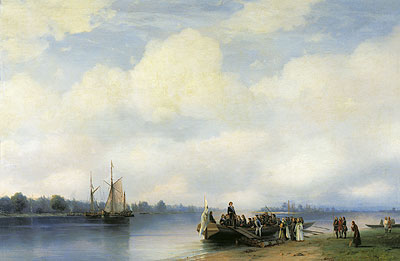 The Arrival of Peter I on Neva, 1853 | Aivazovsky | Giclée Canvas Print