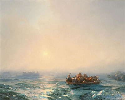 Ice on Dnieper, 1872 | Aivazovsky | Giclée Leinwand Kunstdruck