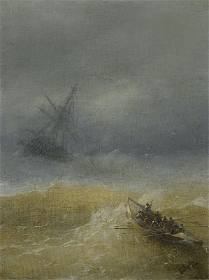 The Lifeboat, 1874 | Aivazovsky | Giclée Leinwand Kunstdruck