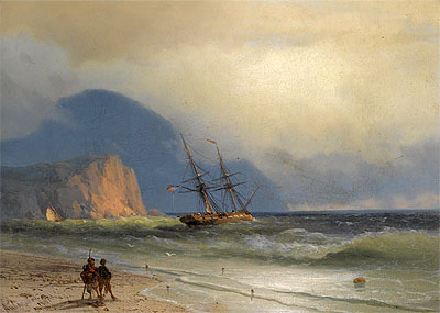 Shipping off the Ayu Dag, 1867 | Aivazovsky | Giclée Leinwand Kunstdruck