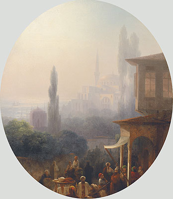 A Market Scene in Constantinople, 1860 | Aivazovsky | Giclée Canvas Print