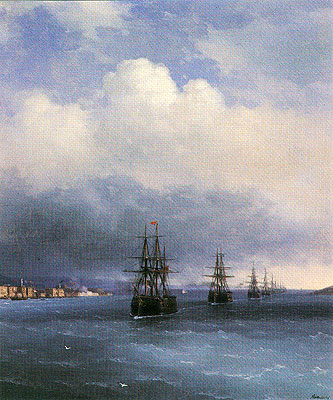 The Ottoman Fleet, 1873 | Aivazovsky | Giclée Leinwand Kunstdruck