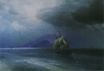 Turkish Ship at Night, 1874 | Aivazovsky | Giclée Canvas Print