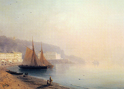 On the Beach at Sunset, 1878 | Aivazovsky | Giclée Canvas Print