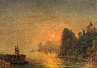 Coastal Sunset, 1846 | Aivazovsky | Giclée Leinwand Kunstdruck