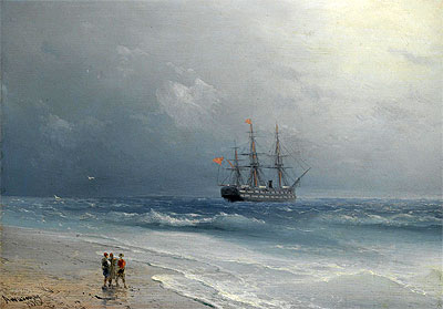 Calm Waters, 1875 | Aivazovsky | Giclée Leinwand Kunstdruck