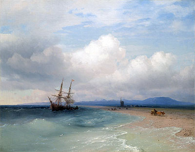 Shipping Along the Crimean Coast, 1872 | Aivazovsky | Giclée Leinwand Kunstdruck