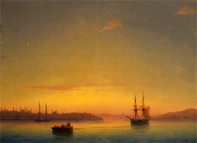 Constantinople at Dawn, 1881 | Aivazovsky | Giclée Leinwand Kunstdruck
