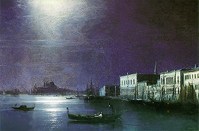 Venice by Night, 1886 | Aivazovsky | Giclée Leinwand Kunstdruck