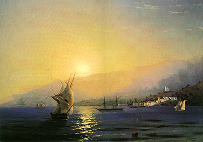 Yalta at Sunset, 1859 | Aivazovsky | Giclée Canvas Print