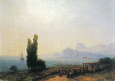 The Aivazovsky Estate at Sudak, an Imperial Welcome, 1867 | Aivazovsky | Giclée Leinwand Kunstdruck
