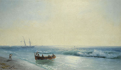 Sailors Coming Ashore, 1897 | Aivazovsky | Giclée Leinwand Kunstdruck