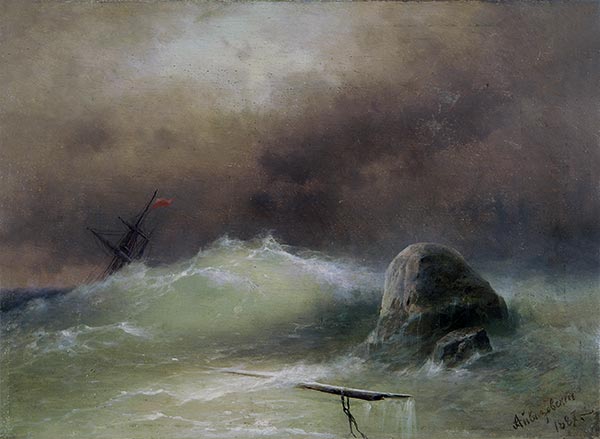 Stürmische See, 1887 | Aivazovsky | Giclée Leinwand Kunstdruck