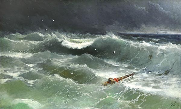 Sturm auf dem Asowschen Meer, 1886 | Aivazovsky | Giclée Leinwand Kunstdruck