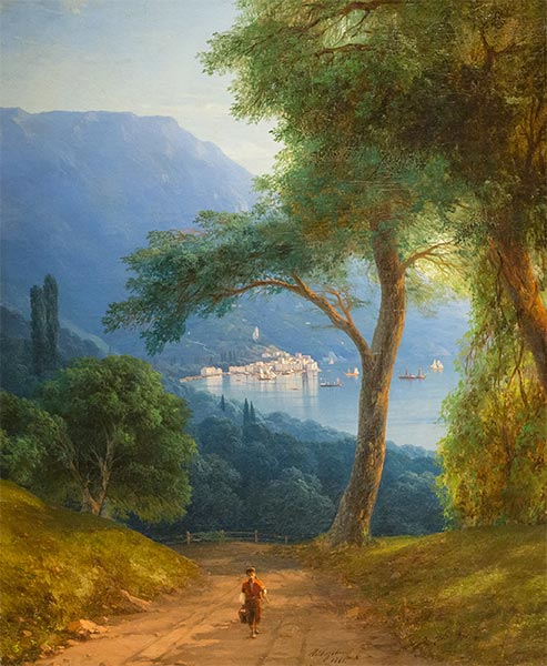 Blick vom Livadia-Park, 1861 | Aivazovsky | Giclée Leinwand Kunstdruck