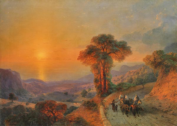 Meerblick von den Krimbergen, 1864 | Aivazovsky | Giclée Leinwand Kunstdruck