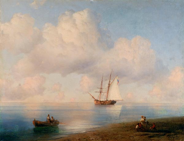 Blick auf das Schwarze Meer, 1873 | Aivazovsky | Giclée Leinwand Kunstdruck