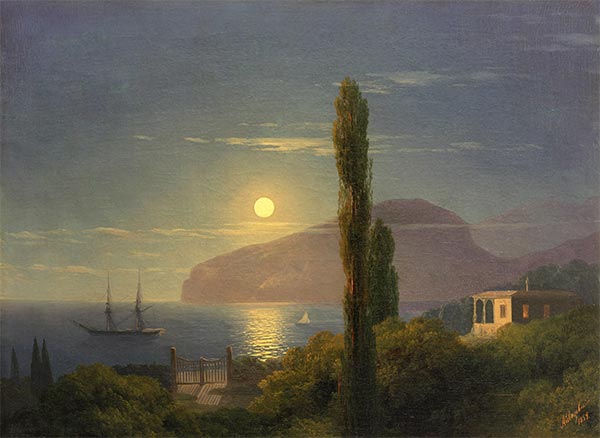 Moonlit Night in Crimea, 1859 | Aivazovsky | Giclée Canvas Print