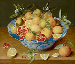 Stillleben mit Zitronen, Orangen und Granatapfel, c.1620/40 von Jacob van Hulsdonck | Leinwand Kunstdruck