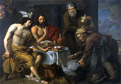 Merkur und Jupiter im Hause von Philemon und Baucis, n.d. | Jacob van Oost