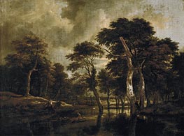 The Hunt, c.1665/70 by Ruisdael | Canvas Print