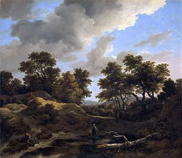 Hills and Woods, c.1660/70 by Ruisdael | Canvas Print