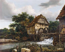 Ruisdael | Two Watermills and an Open Sluice, 1653 | Giclée Canvas Print