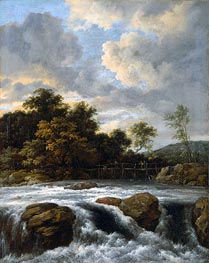 Ruisdael | Landscape with Waterfall, c.1665 | Giclée Canvas Print
